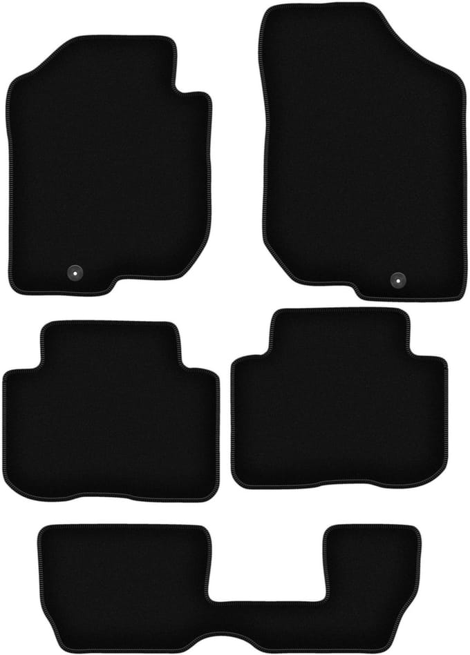 BASIC zwarte veloursmatten voor: Kia Carens III 7-zits (2006-2010)