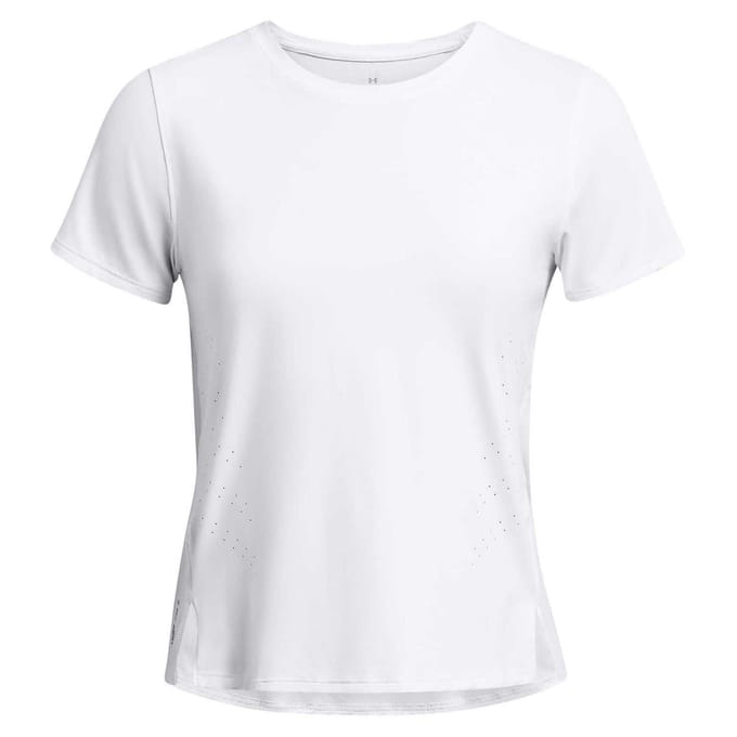 Under Armour Dames Launch Crew Neck Regular T-Shirt (Wit/Reflecterend)