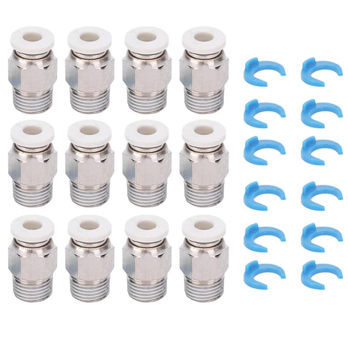 Lot de 12 raccords pneumatiques pour extrudeuse d'imprimante 3D, filetage CR10 M10 white