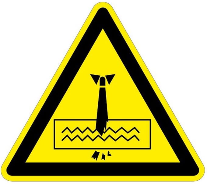 Waarschuwingssticker pas op versnipperaar 150 mm