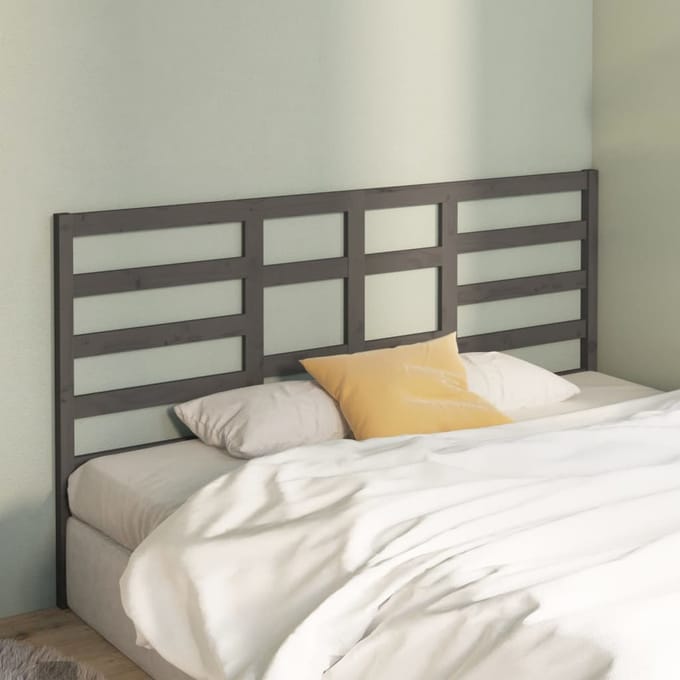 vidaXL - Hoofdbord - 186x4x104 - cm - massief - grenenhout - grijs