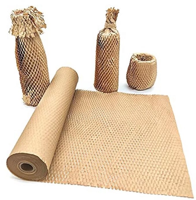 Recyclable Honeycomb Packing Paper 15" x 331' - Eco-Friendly Bubble Wrap Alternative for Moving and Shipping