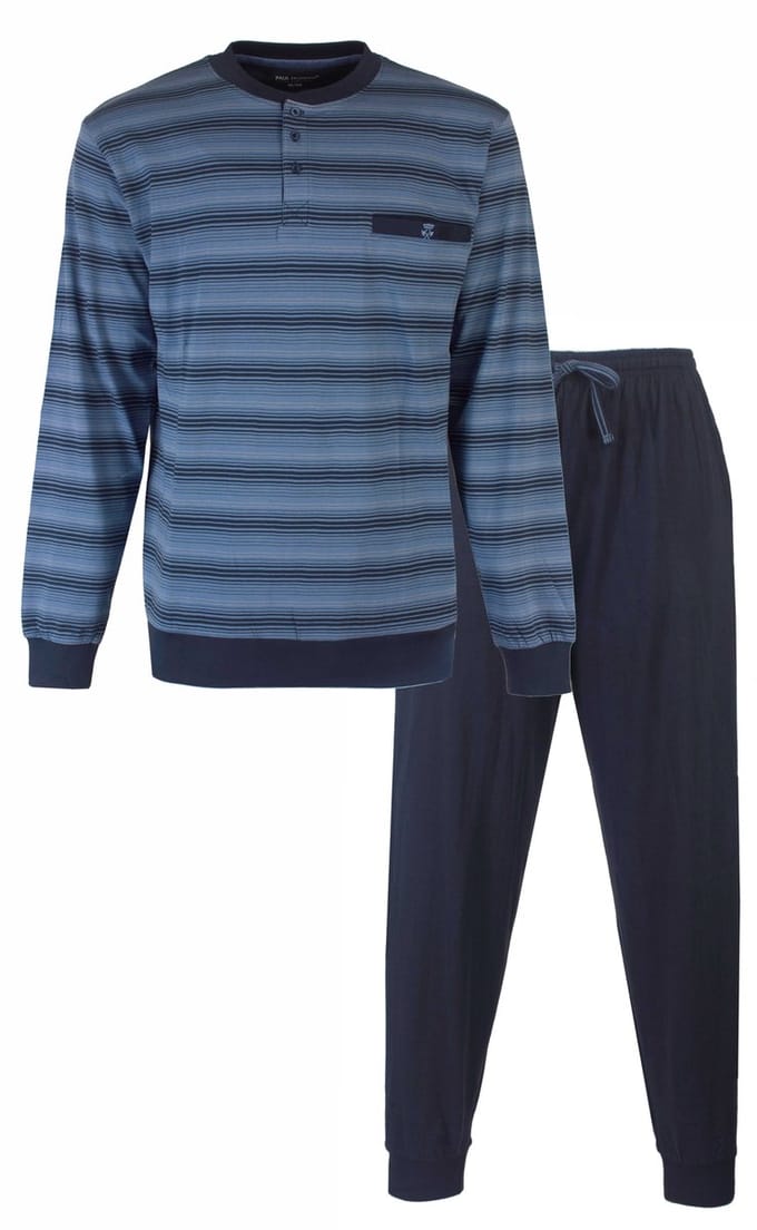 Paul Hopkins Heren Pyjama - Gestreept - Petrol Blauw - Maat M
