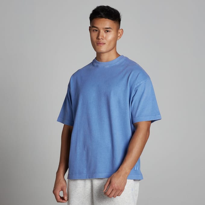 MP Heren Gewassen Oversized Katoenen T-Shirt - Korenbloemblauw - L