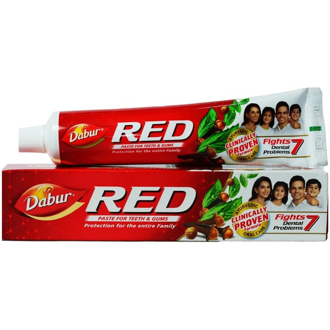 Rood: natuurlijke tandpasta (200 gram), Rode tandpasta, Dabur 1x200g red