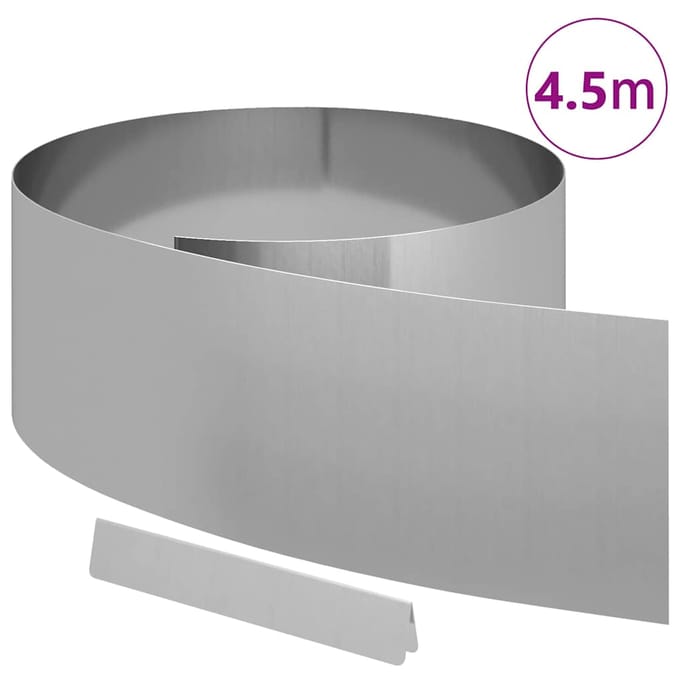 vidaXL - Grasafscherming - 450 - x - 25 - cm - Gegevens - staal - Zilver