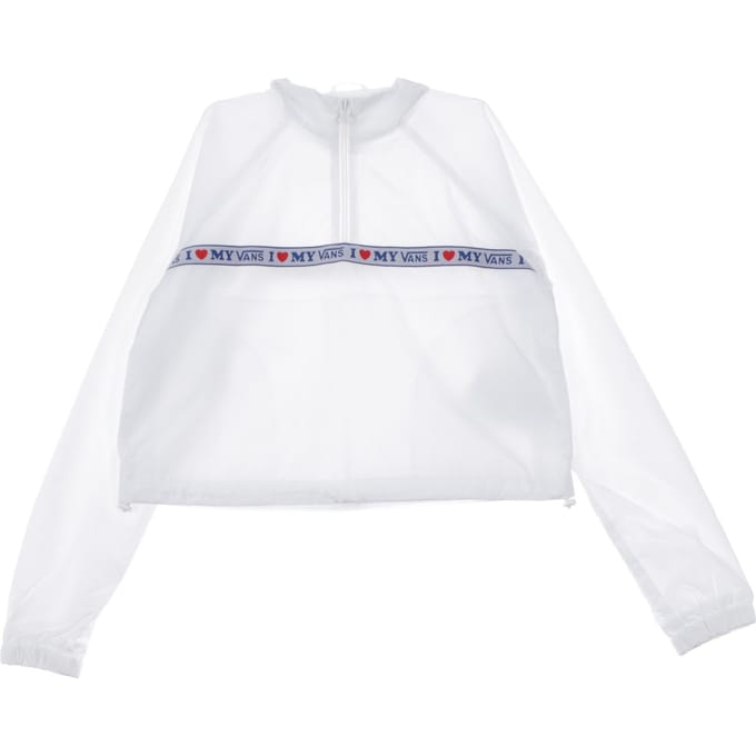 Korte windjack dames anorak wit
