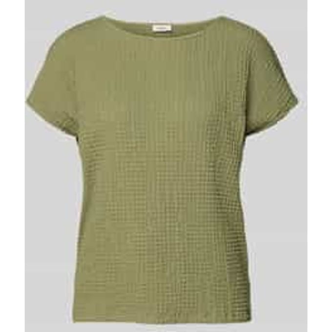 s.Oliver - female - T-shirt van getextureerde jersey met afgezakte schouders