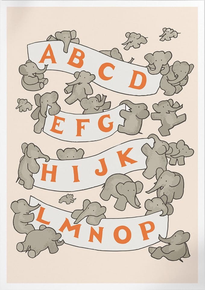 ABC De Babar I (Babar de Olifant) | Poster | A3: 30 x 40 cm