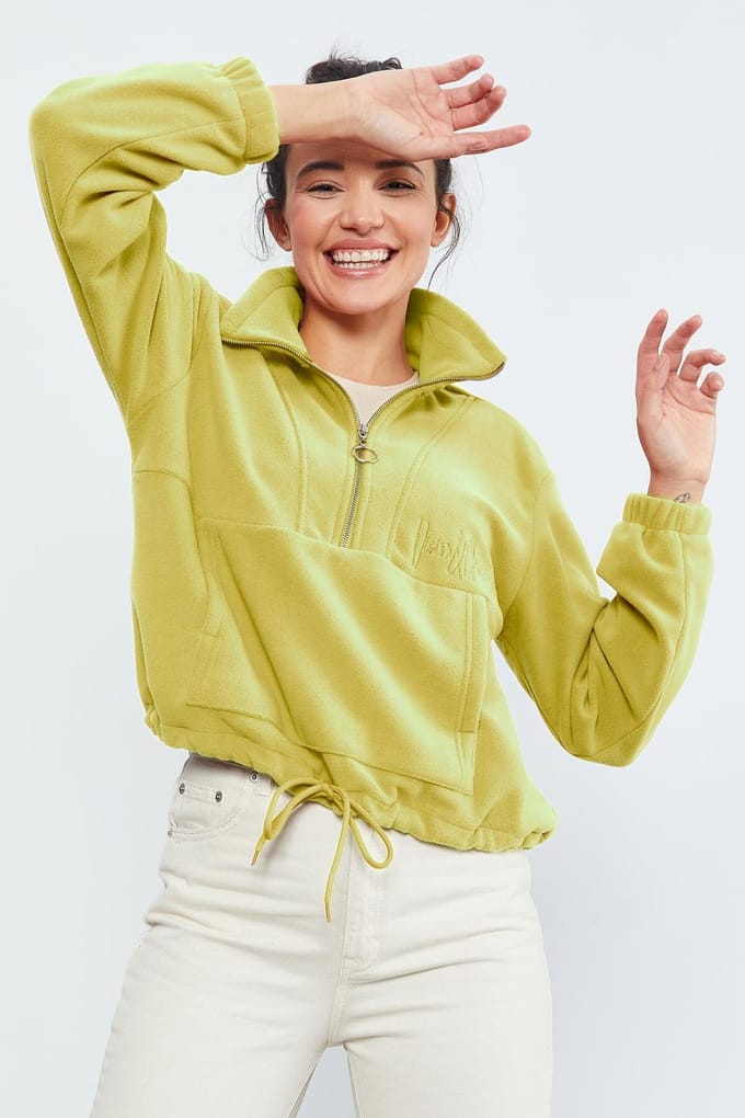 Oversized Half-zip Pluche Sweatshirt