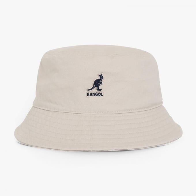 Kangol K4224ht Khaki Gewassen Bucket Hat K4224HT KHAKI (XL) white