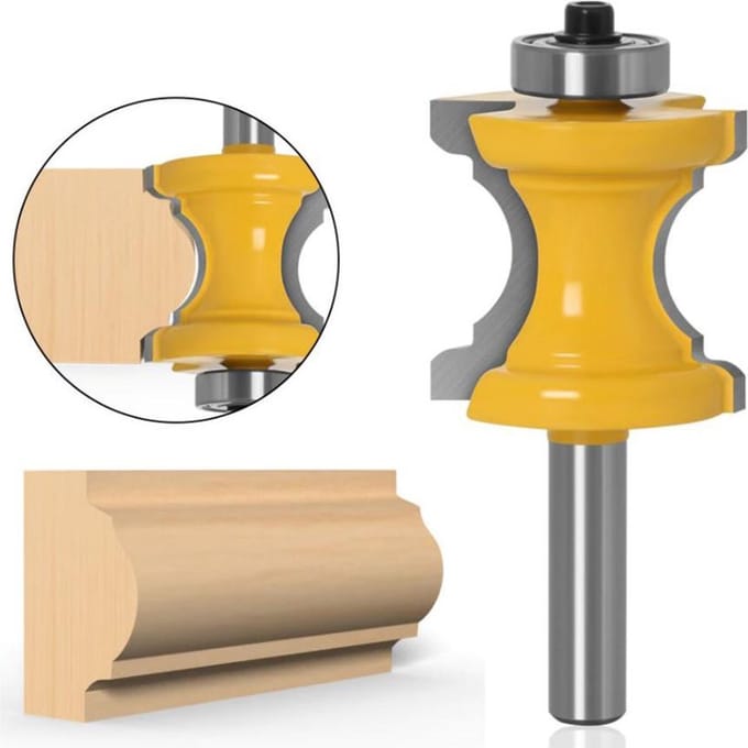 DW4Trading Houtfrees Bullnose Kraal Frees - 30x32 mm - Schacht 8 mm