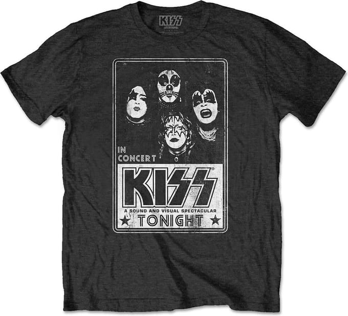 Kiss - Tonight Heren T-shirt - M - Zwart