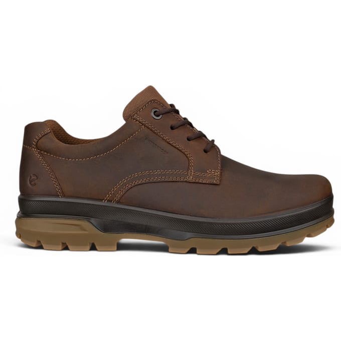 Ecco heren Camel Brown Leather waterdichte Casual schoenen - Rugged Track 25