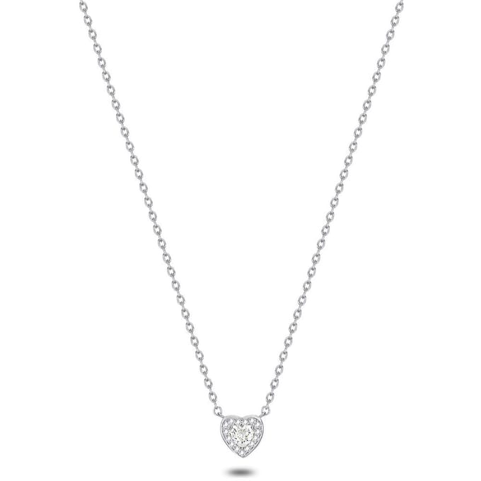 Twice As Nice Halsketting in zilver, hart 40cm+5cm