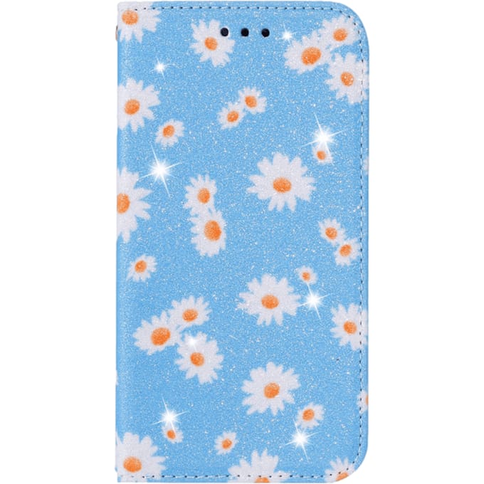 Comfycase iPhone 12 Mini Daisy Bookcase Hoesje Blauw