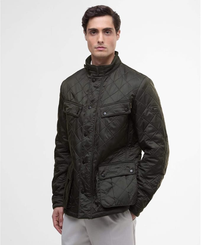 Barbour international Donkerbruin groen Ariel-jack