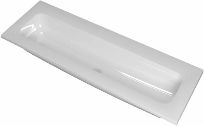 INK Reflekt Wastafel Polystone Centraal Zonder Kraangat - 1200x400x15 mm - Glans Wit
