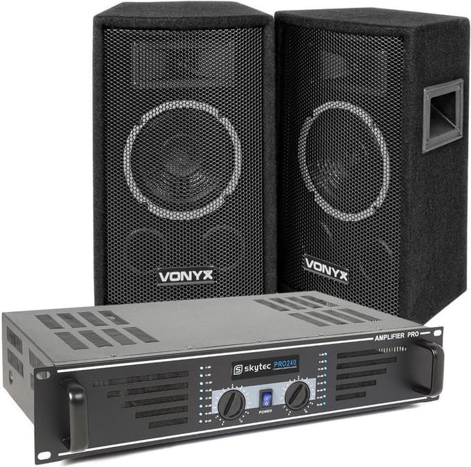 DJ set - DJ luidspreker en versterker combinatie 500W