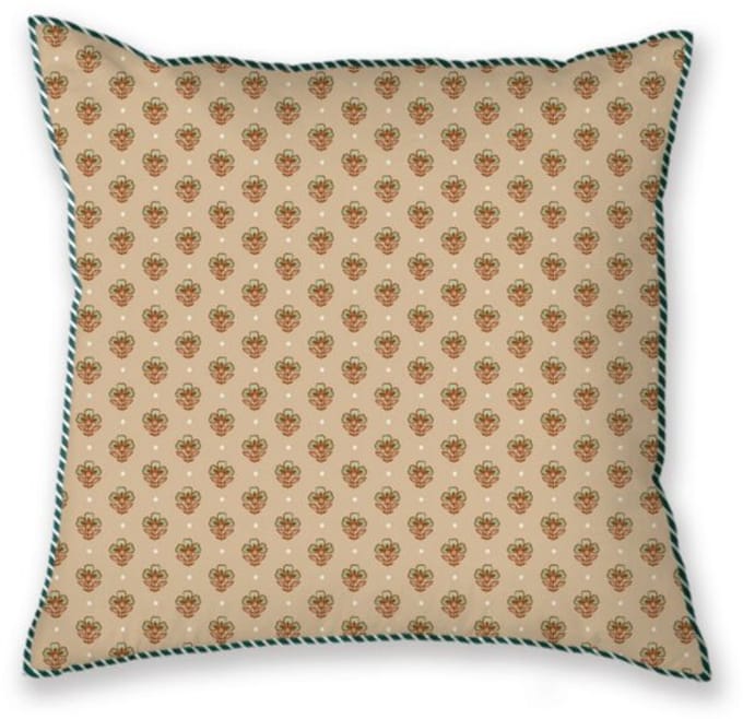 Pip Studio Jaipur Flower Square Cushion Sierkussen - 40 x 40 cm cm - Groen