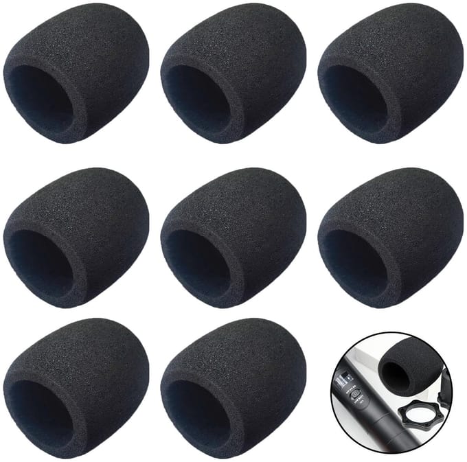JHUBERS- Windscherm Microfoon - 8 Stuks - Schuimrubberen Afdekking - Herbruikbaar - Wasbaar - Geluidsfilter - Microfoonhoes