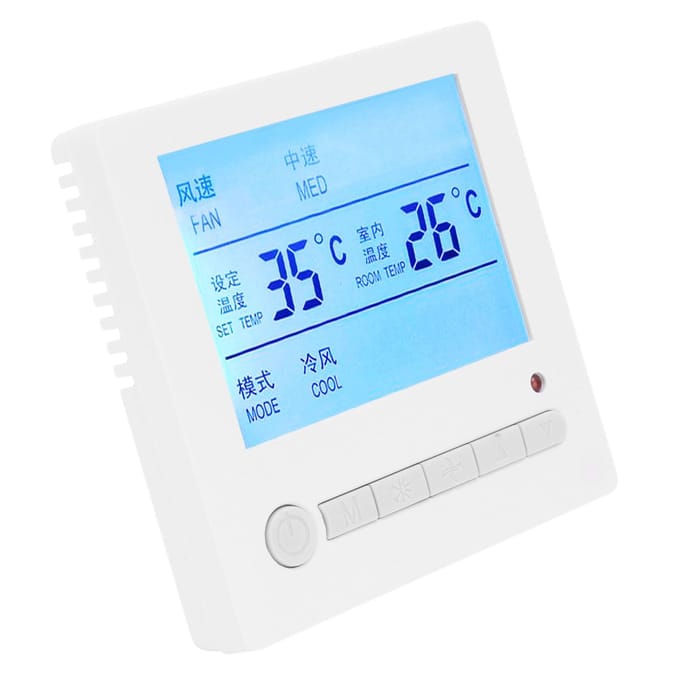 AC220V Intelligente LCD Thermostaat Fan Coil Temperatuurregelaar Airconditioning Paneel Schakelaar white