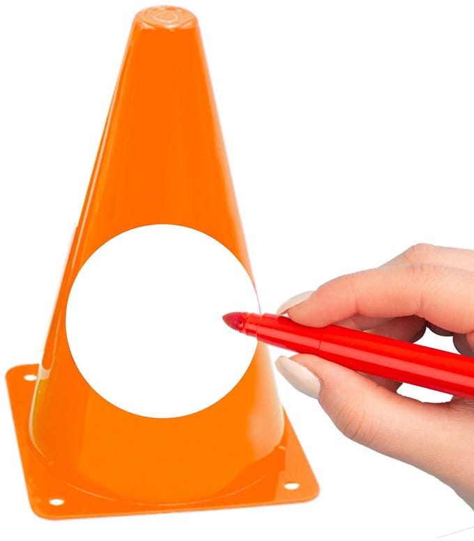 Cirkel Kegel Naranja Fluor 23 Cm