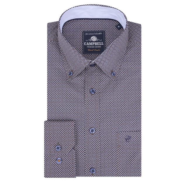 Campbell Casual Overhemd Donkerblauw Heren