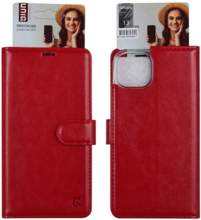 Top bookcase voor iPhone 13 rood.