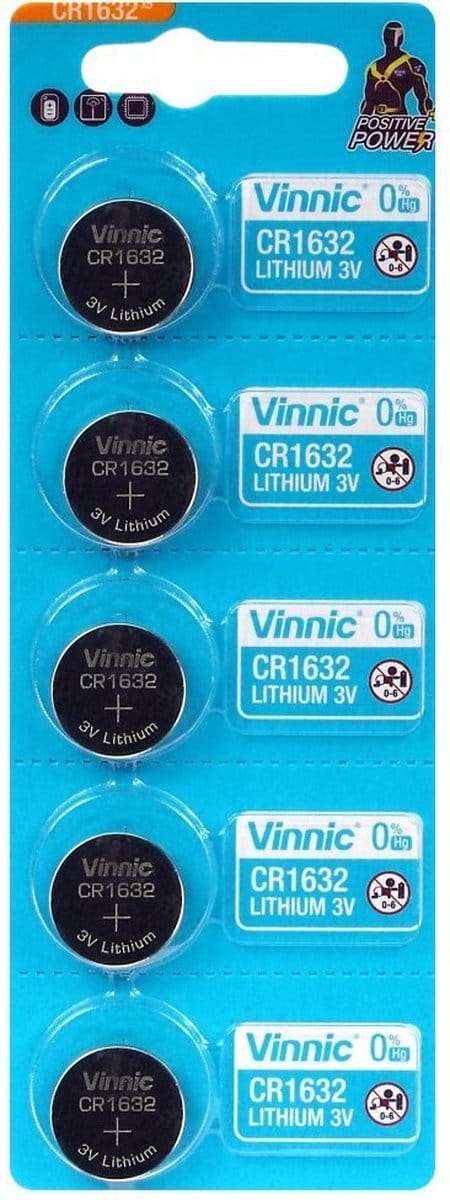 5 x CR1632 Lithium knoopcel batterijen