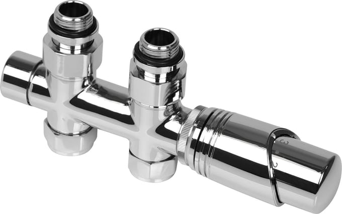 Plieger Como design onderblok set recht incl. koppeling 15 en 16mm chroom