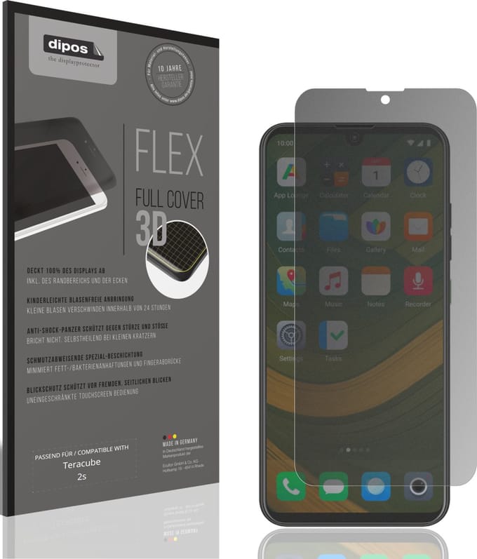 dipos FLEX – Matte Privacy Screenprotector geschikt voor Teracube 2s | Volledige Schermbescherming | Case-Friendly