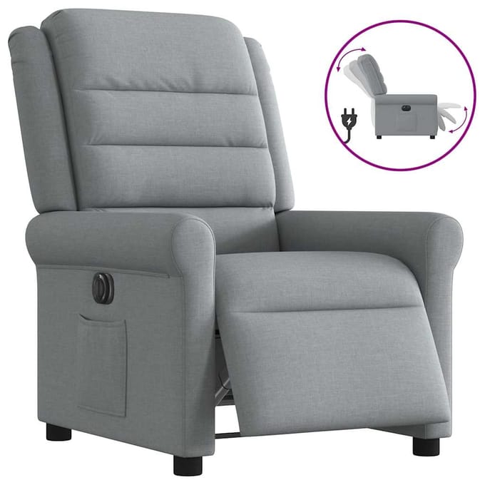 vidaXL - Fauteuil - elektrisch - verstelbaar - stof - lichtgrijs