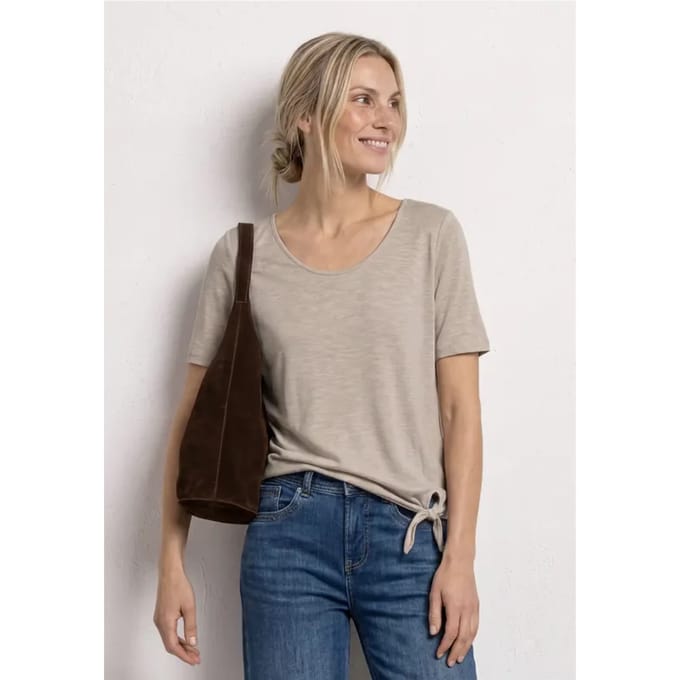 Shirt met korte mouwen en knoopdetail