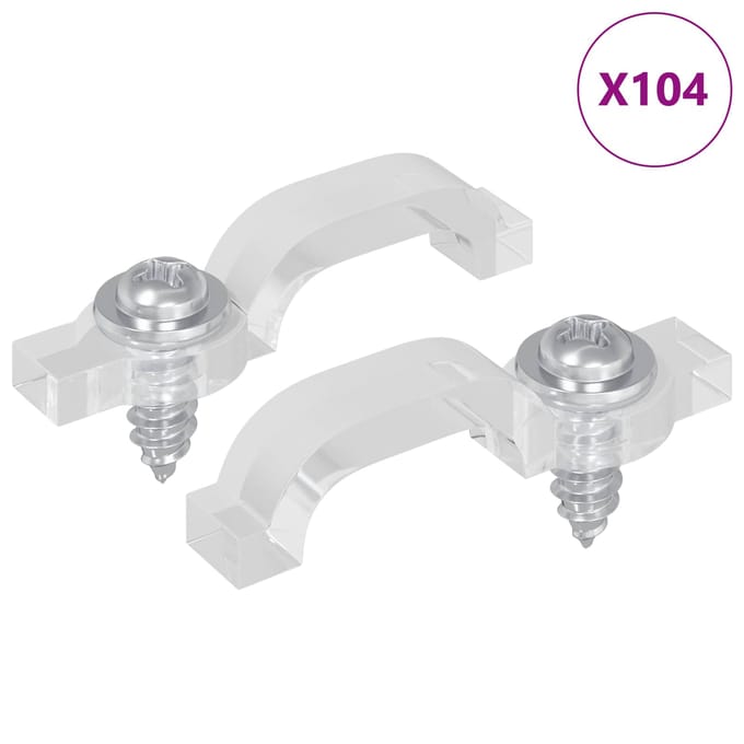 vidaXL LED Strip Clips 23,8 mm 2 st Transparant Kunststof en Ijzer
