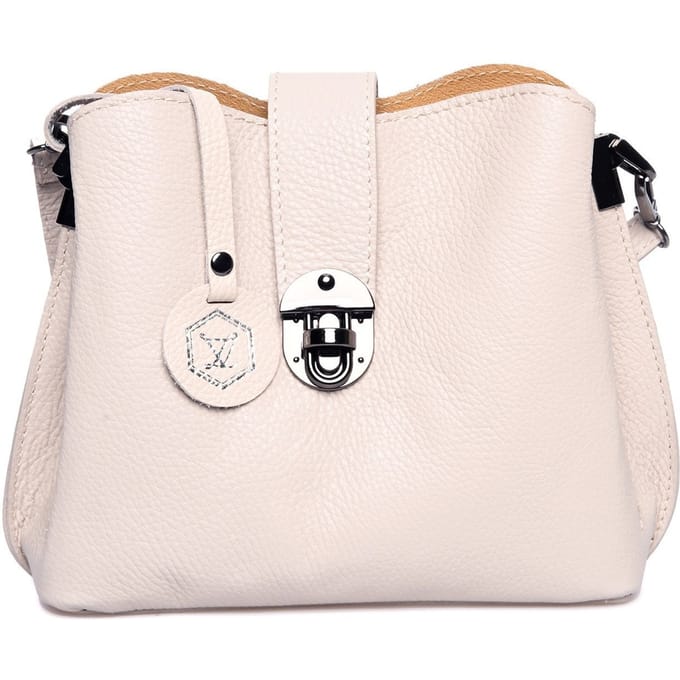 Luisa Vannini Beige Rundleer Tas