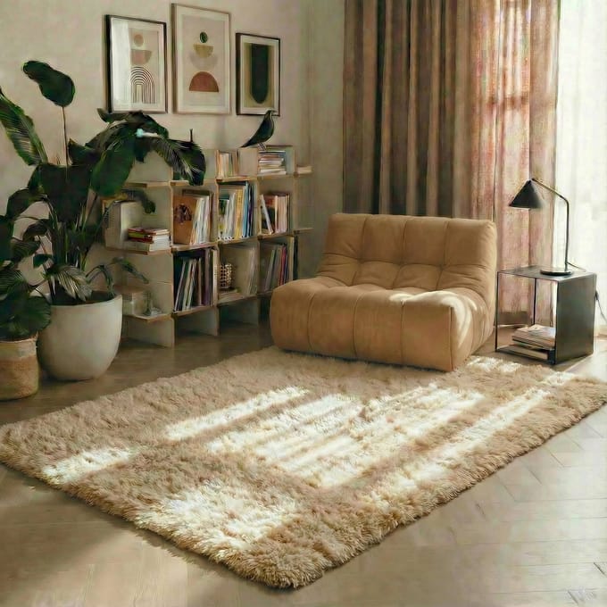 Hoogpolig vloerkleed 160x230cm Bruin/taupe Nesto Mrcarpet
