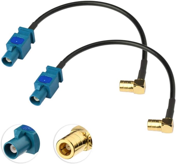 DAB Radio Antenne Adapterkabel Fakra naar SMB 15cm RG174 2 Stuks