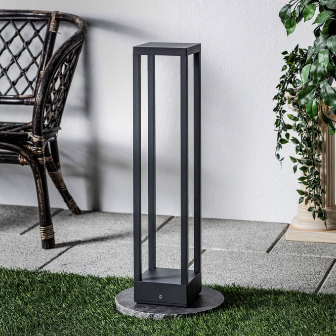 Lucande Carlota LED tuinpadverlichting, antraciet, 65 cm, metaal
