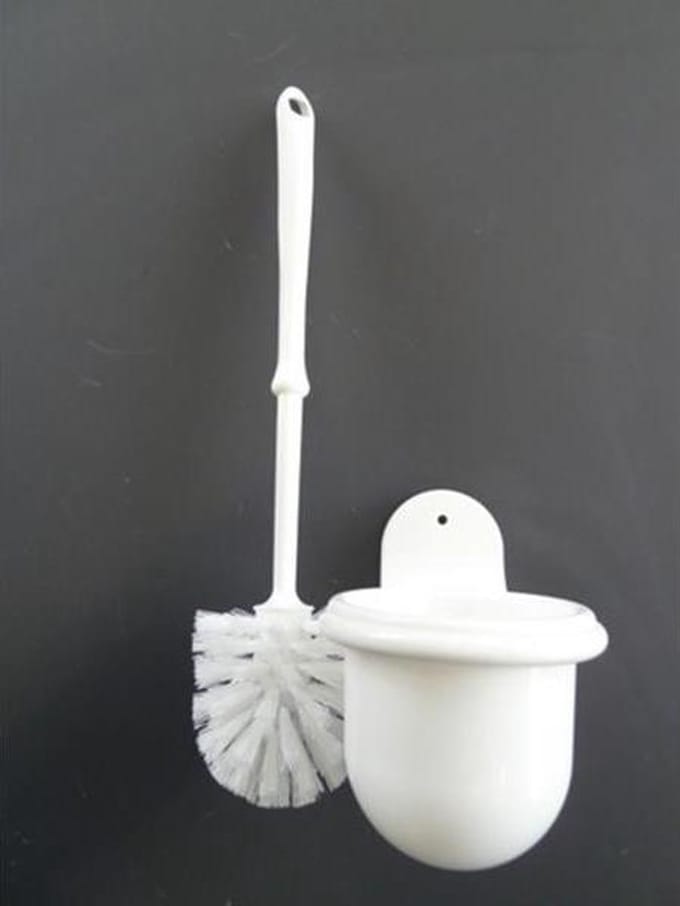 Toiletgarnituur kunststof wit.