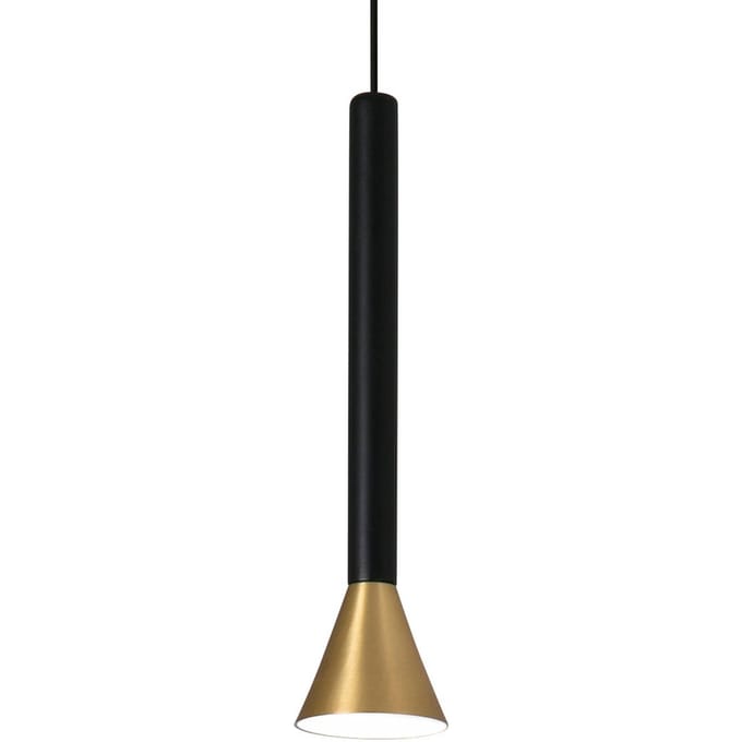 FARO BARCELONA Cilindrische LED hanglamp Danka in goud satijn