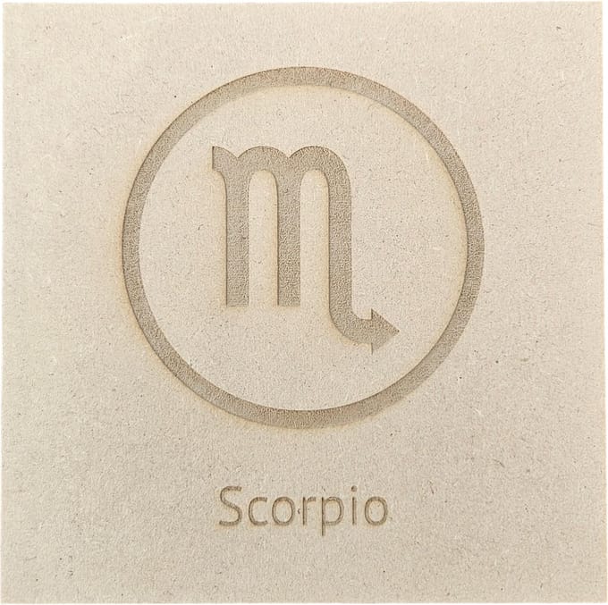 MGM Trading - Horoscoop - Schorpioen - Scorpio - 3mm MDF - 15 bij 15 cm - Laser gegraveerd