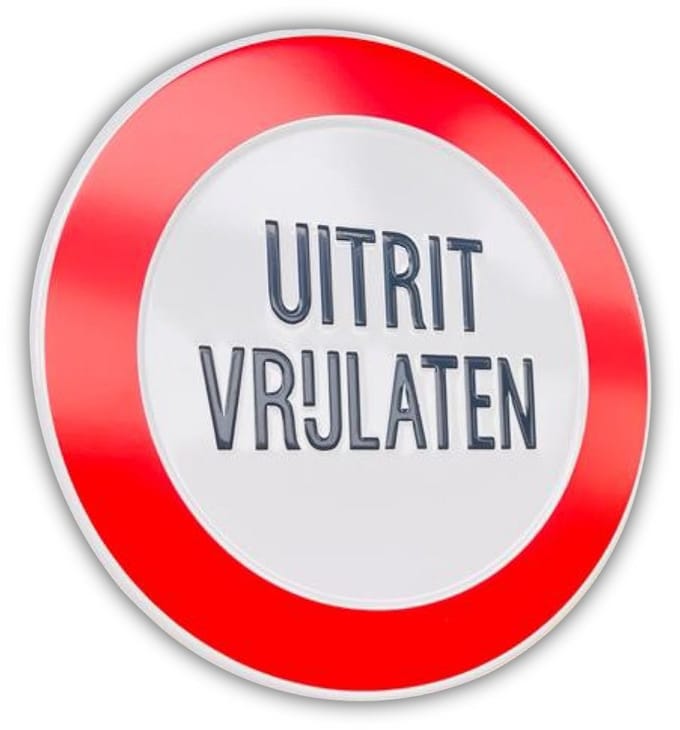 Uitrit Vrijlaten - Aluminium Geperst - Rond Bord - Ø 30cm