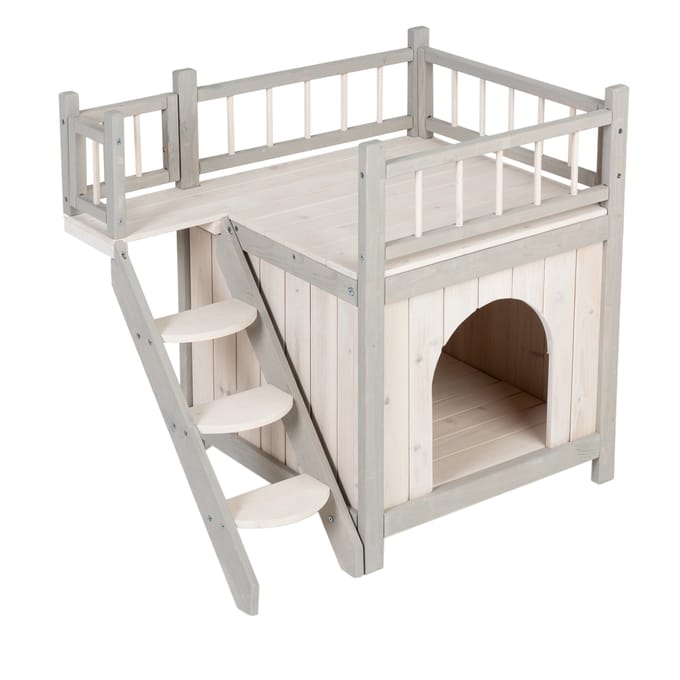 Kattenhuis Prince L70 x B49 x H65 cm Grijs/Wit
