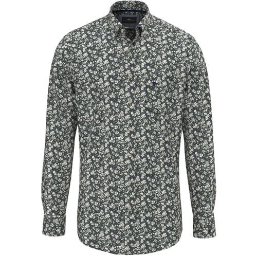 Fynch-Hatton Overhemd Winter Flower Button-Down Dark Ivy / male