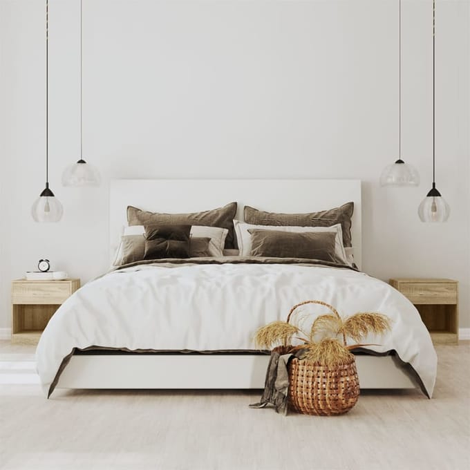vidaXL - Nachtkastje - met - lade - eikenkleur - 2 - st