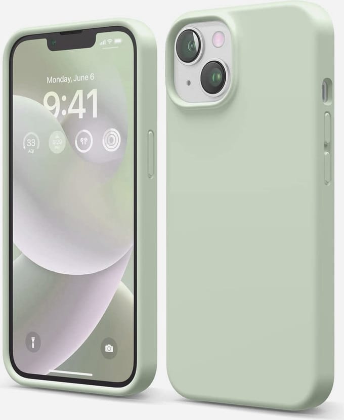 Hoesje Geschikt voor iPhone 14 Plus - zacht siliconen - Liquid Backcover - mint