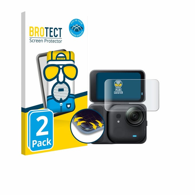 BROTECT - Screenprotector voor Insta360 Go Ultra - Folie Beschermfolie matte volledig dekking 2 Stuks