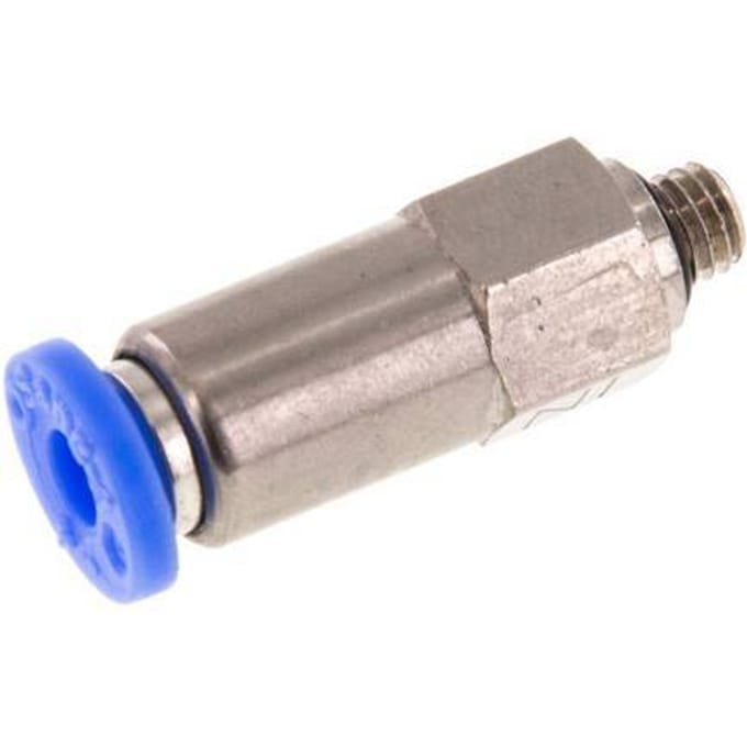 4mm & M5 Regeling-Uit Vernikkeld Messing/PBT Terugslagklep Insteekkoppeling Buitendraad 0.2-10 bar