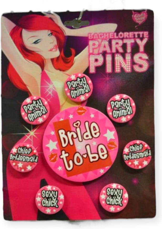 Vrijgezellen Feest Buttons 8 Stuks